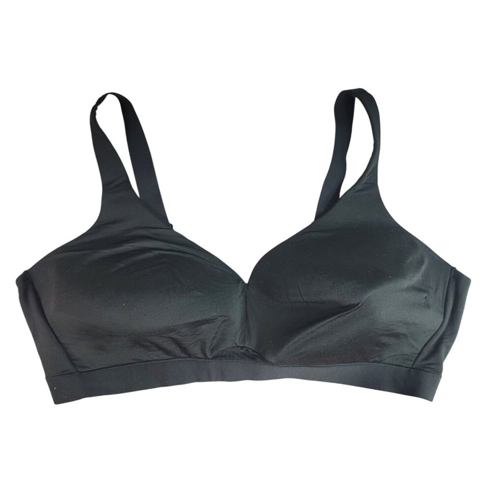 Cacique Lightly Lined No Wire Bra Black 46D Adjustable Strap Full Coverage